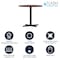Flash Furniture Round 35.5" W, 35.5" L, 30" H, Laminate Top, Red GC-M-BLK-15-CHR-GG - alternate 2